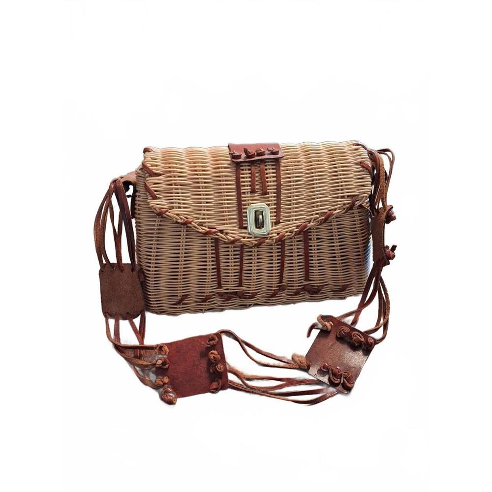 Vintage Handwoven Rattan Shoulder Bag